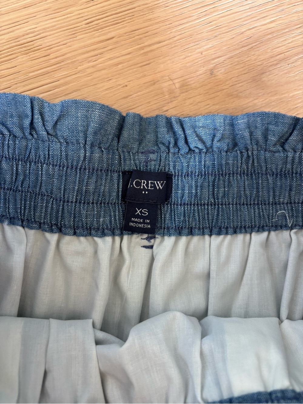 NWT J.CREW Mini Skirt, RE-IMAGINED Chambray Cute, Lined, Cotton,Summer, Beach XS - Picture 4 of 12